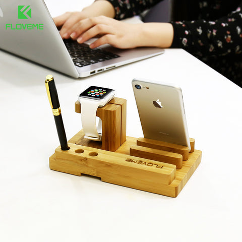 Bamboo Charging Dock & Phone Holder