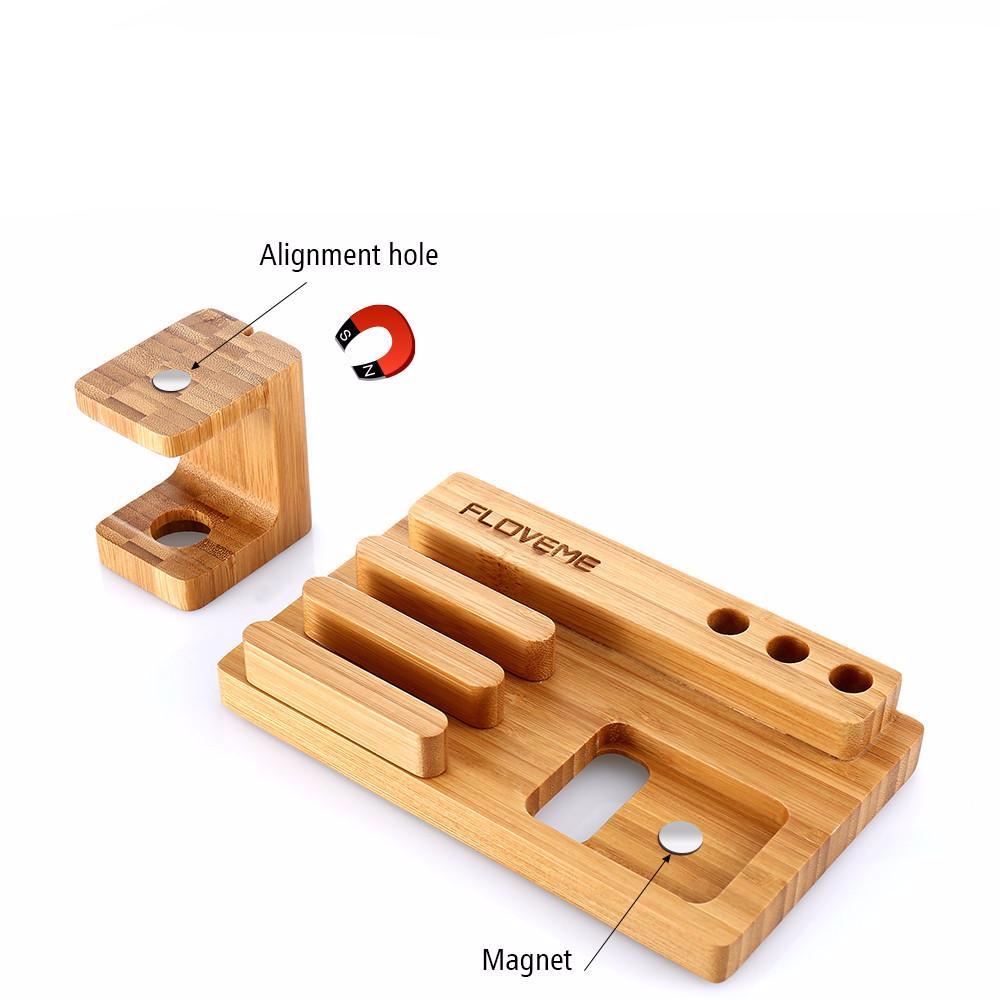 Bamboo Charging Dock & Phone Holder