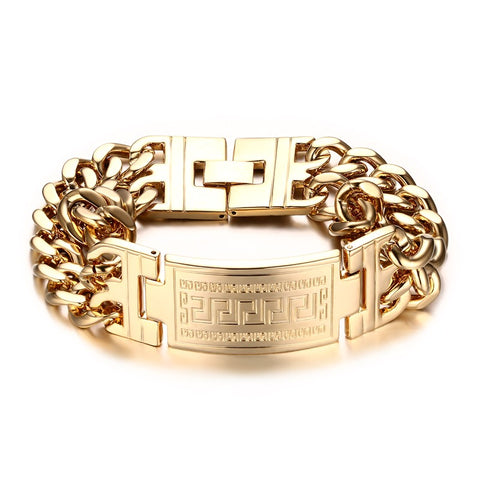 Men's Greece Key ID Tag Bracelet