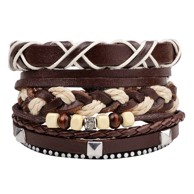 Leather Punk Skull Bracelets & Bangles