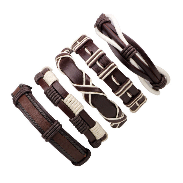 Leather Punk Skull Bracelets & Bangles