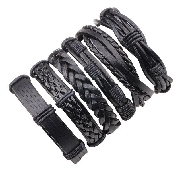 Leather Punk Skull Bracelets & Bangles